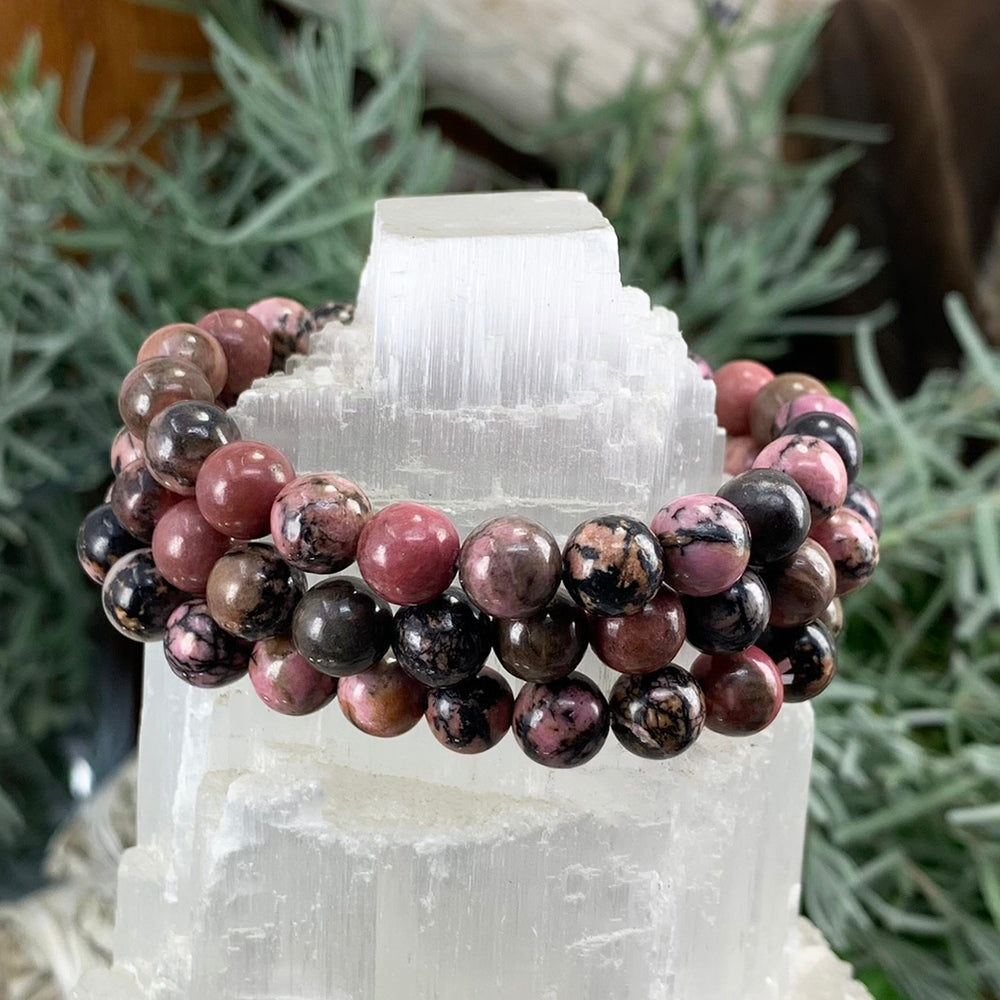 Mala Bracelet: Rhodonite