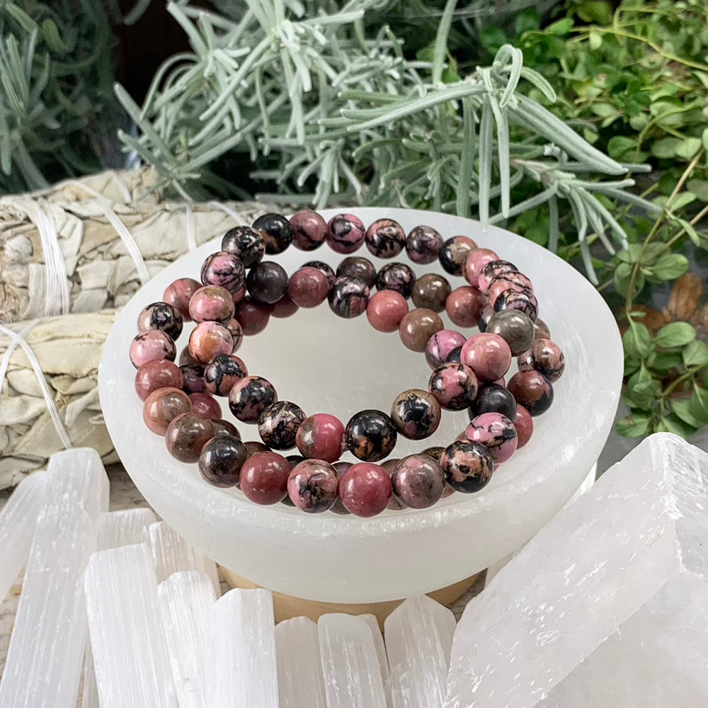 Mala Bracelet: Rhodonite