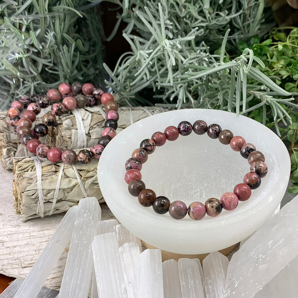 Mala Bracelet: Rhodonite