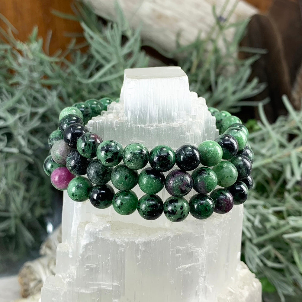 Mala Bracelet: Ruby Zoisite