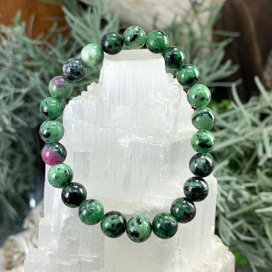 Mala Bracelet: Ruby Zoisite
