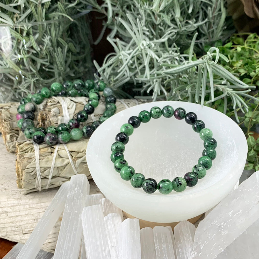Mala Bracelet: Ruby Zoisite