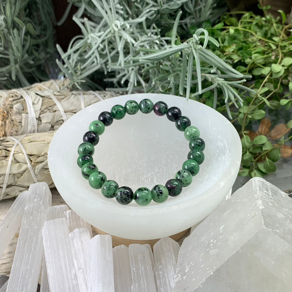 Mala Bracelet: Ruby Zoisite