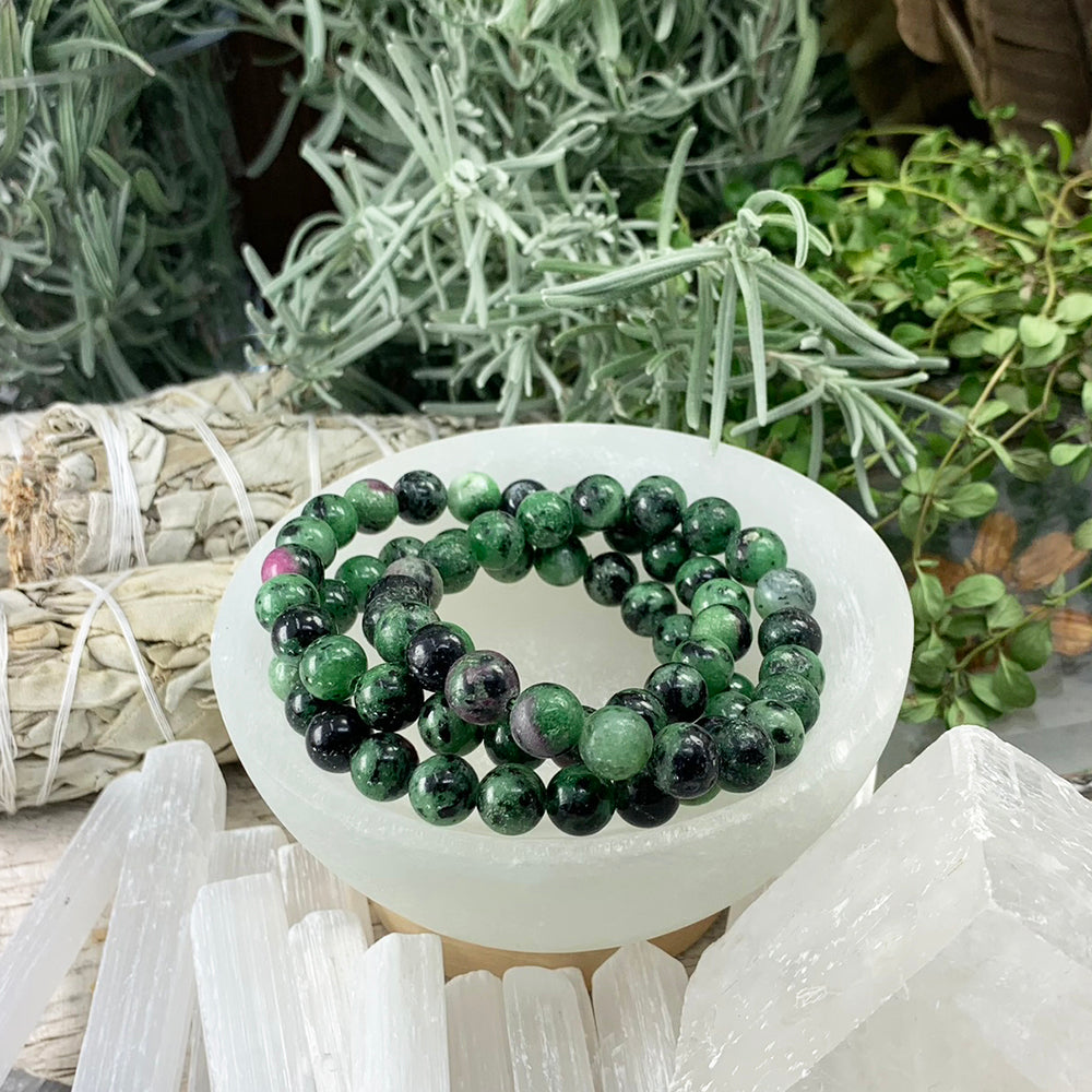 Mala Bracelet: Ruby Zoisite