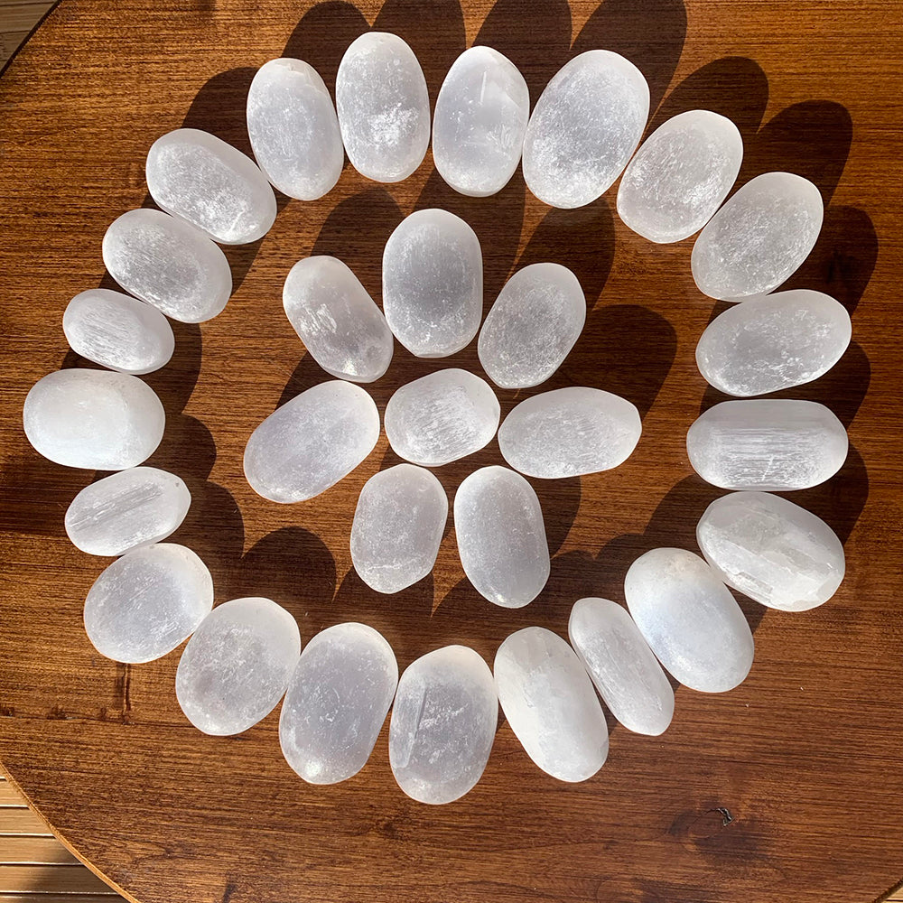 Tumbled Stone: Selenite (250 Gram Lot - 0.55lb)