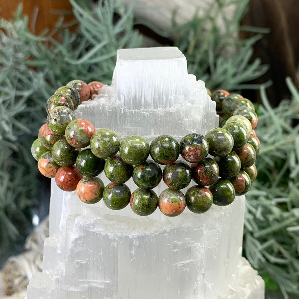 Mala Bracelet: Unakite