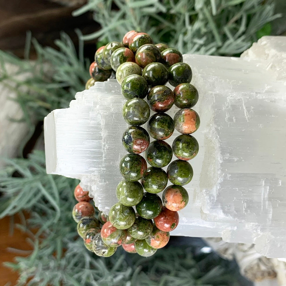 Mala Bracelet: Unakite