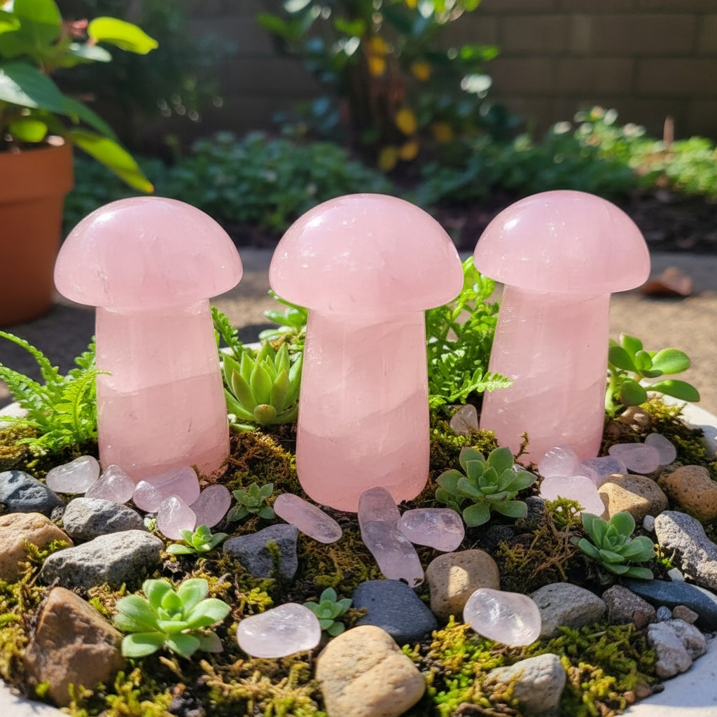 Mushroom: Rose Quartz