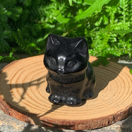 Crystal Animal Spirit Totems: Black Protection Agate Cat