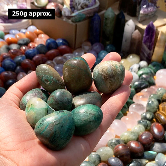 Tumbled Stone: Chrysocolla (250 Gram Lot - 0.55lb)