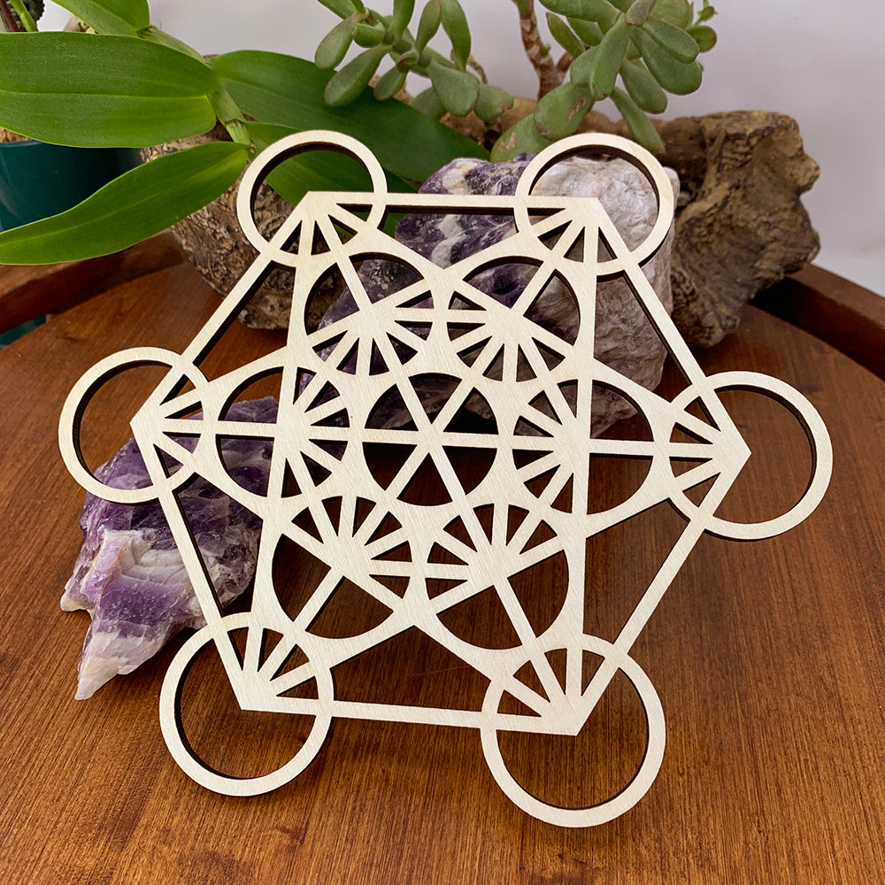 Sacred Geometry Wooden Stand: Metatron's Cube