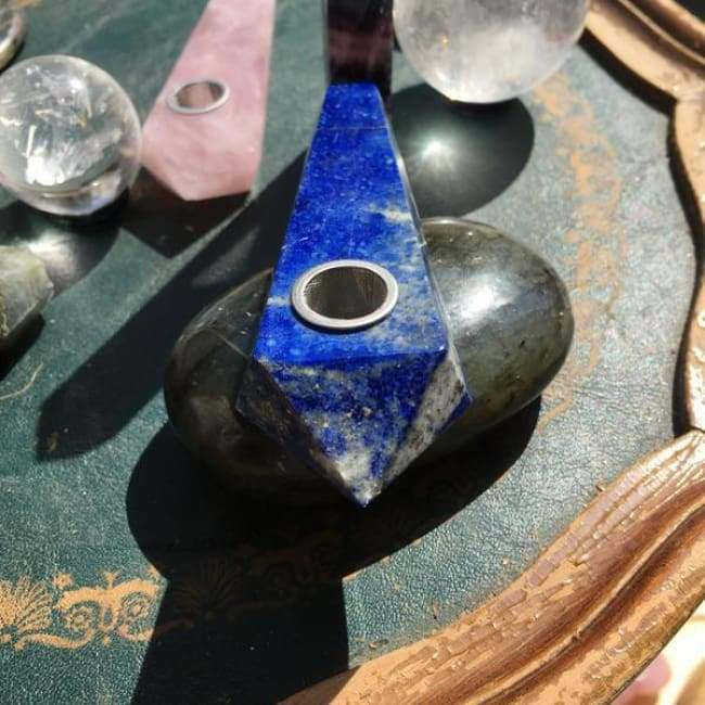 Obelisk Carved Pipe: Lapis Lazuli