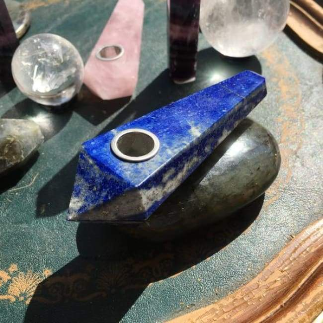 Obelisk Carved Pipe: Lapis Lazuli