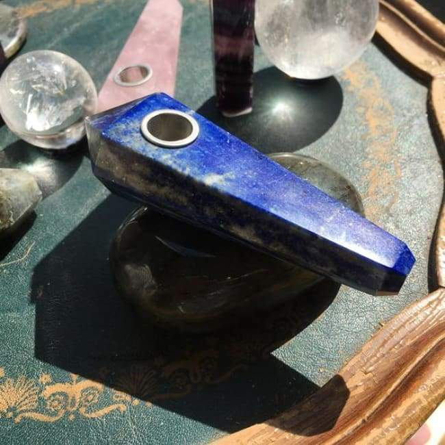 Obelisk Carved Pipe: Lapis Lazuli