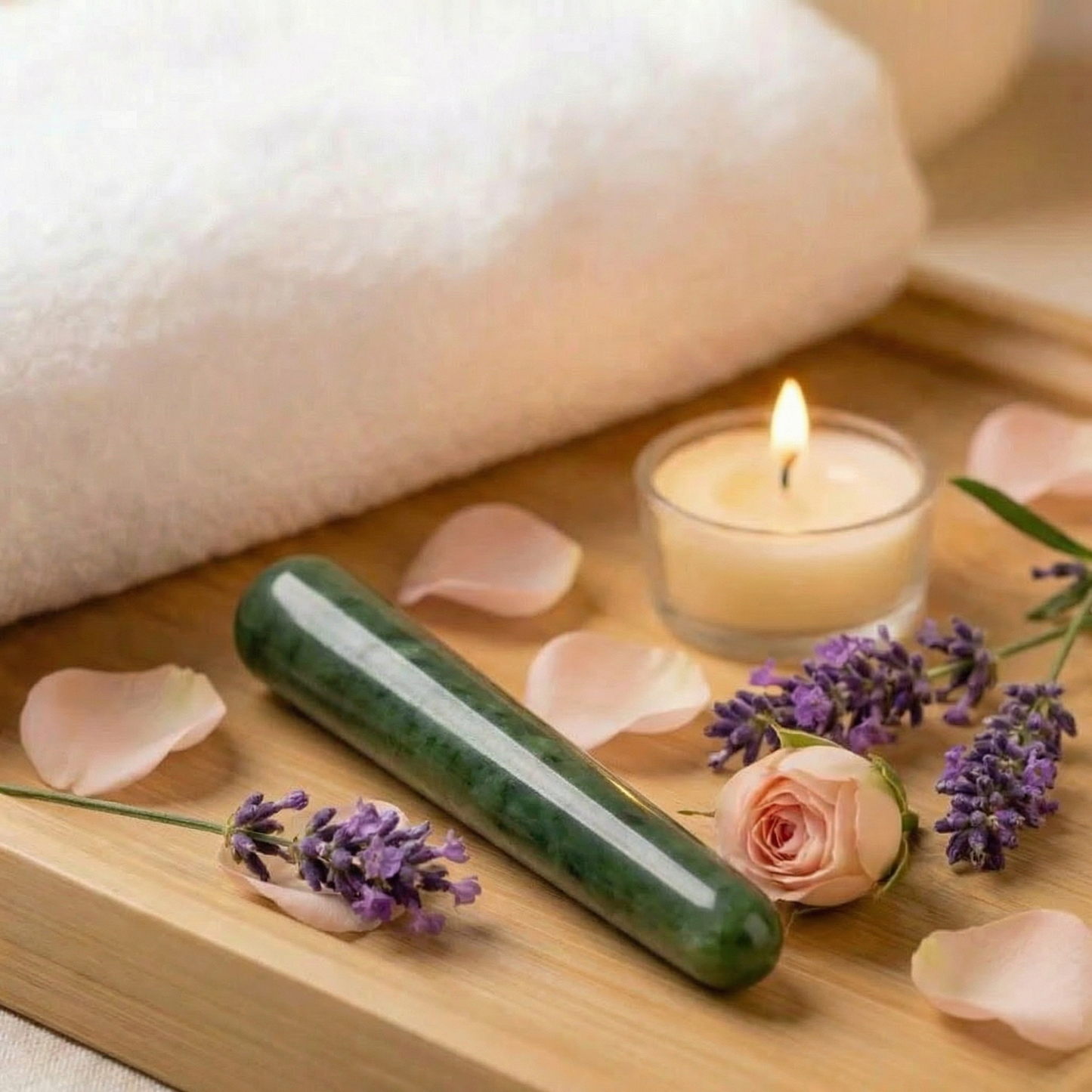 Massage Wand: Nephrite Jade