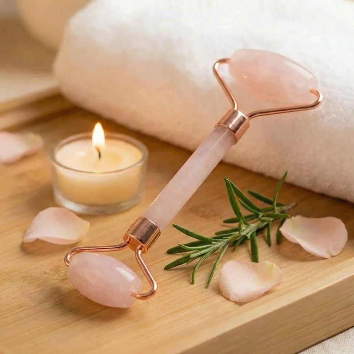 Facial Roller: Rose Quartz