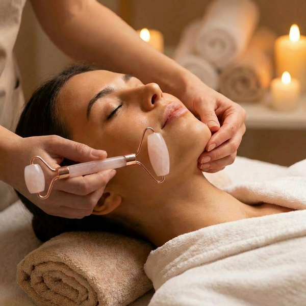 Facial Roller: Rose Quartz