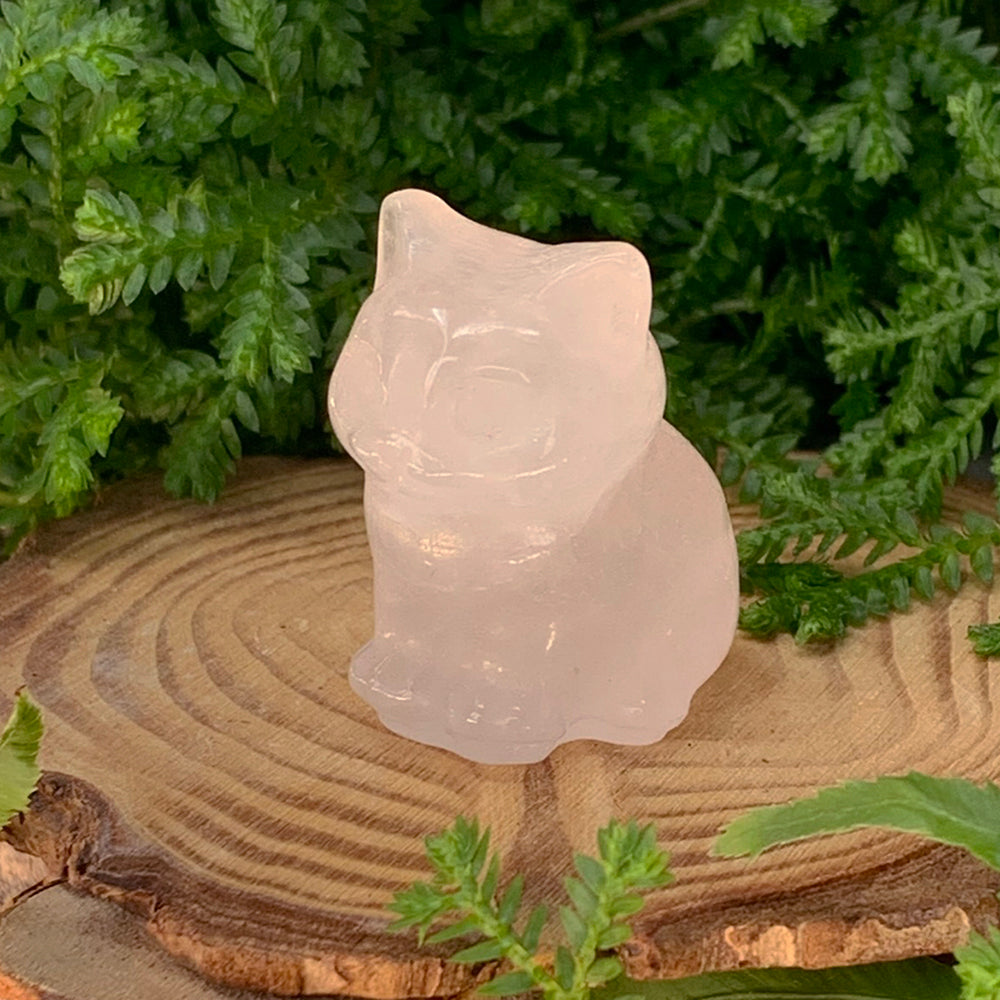 Crystal Animal Spirit Totems: Rose Quartz Cat