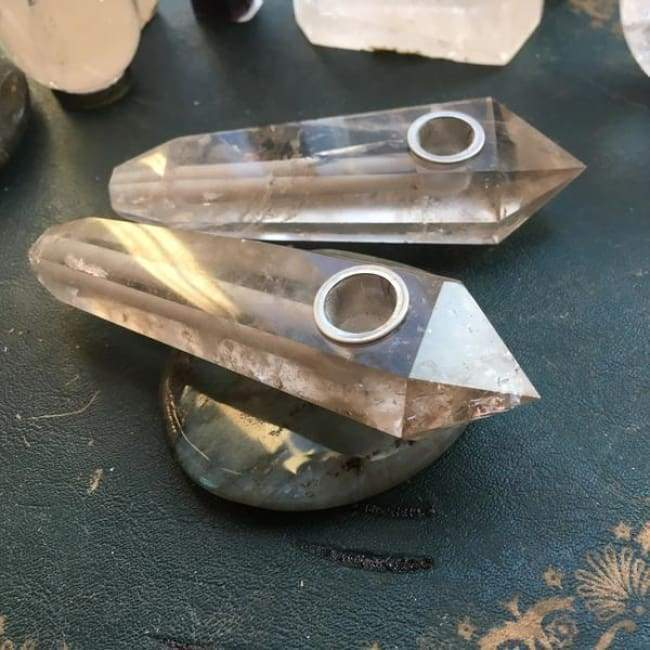 Obelisk Carved Pipe: Smoky Quartz Crystal Pipe