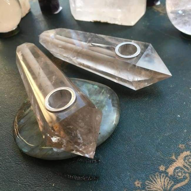 Obelisk Carved Pipe: Smoky Quartz Crystal Pipe