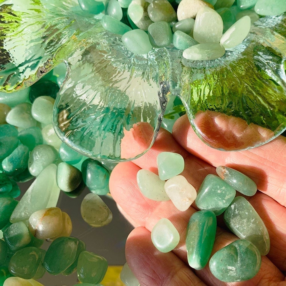 WORKING ON Aventurine Pebble Gemstones - tumbledstone