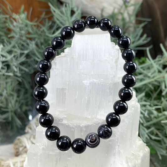 Mala Bracelet: Black Agate