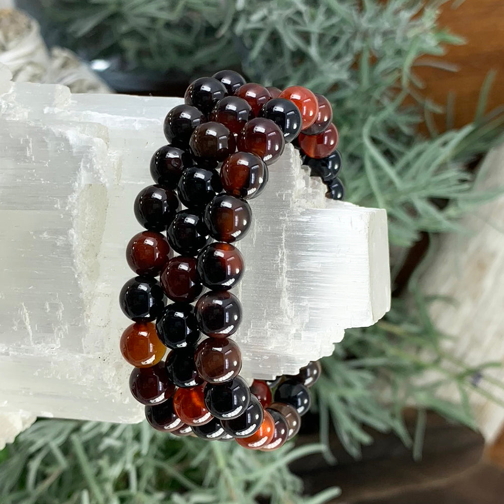 Mala Bracelet: Black Stripe Agate