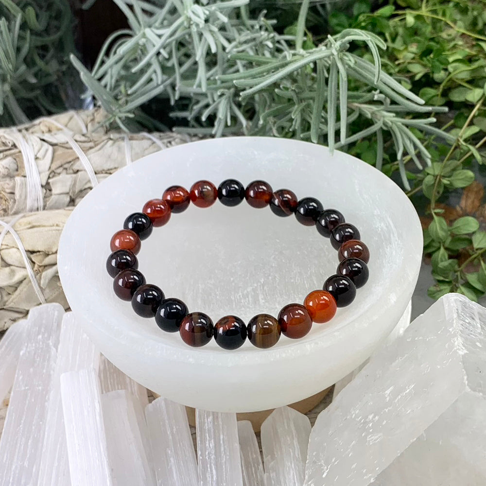 Mala Bracelet: Black Stripe Agate