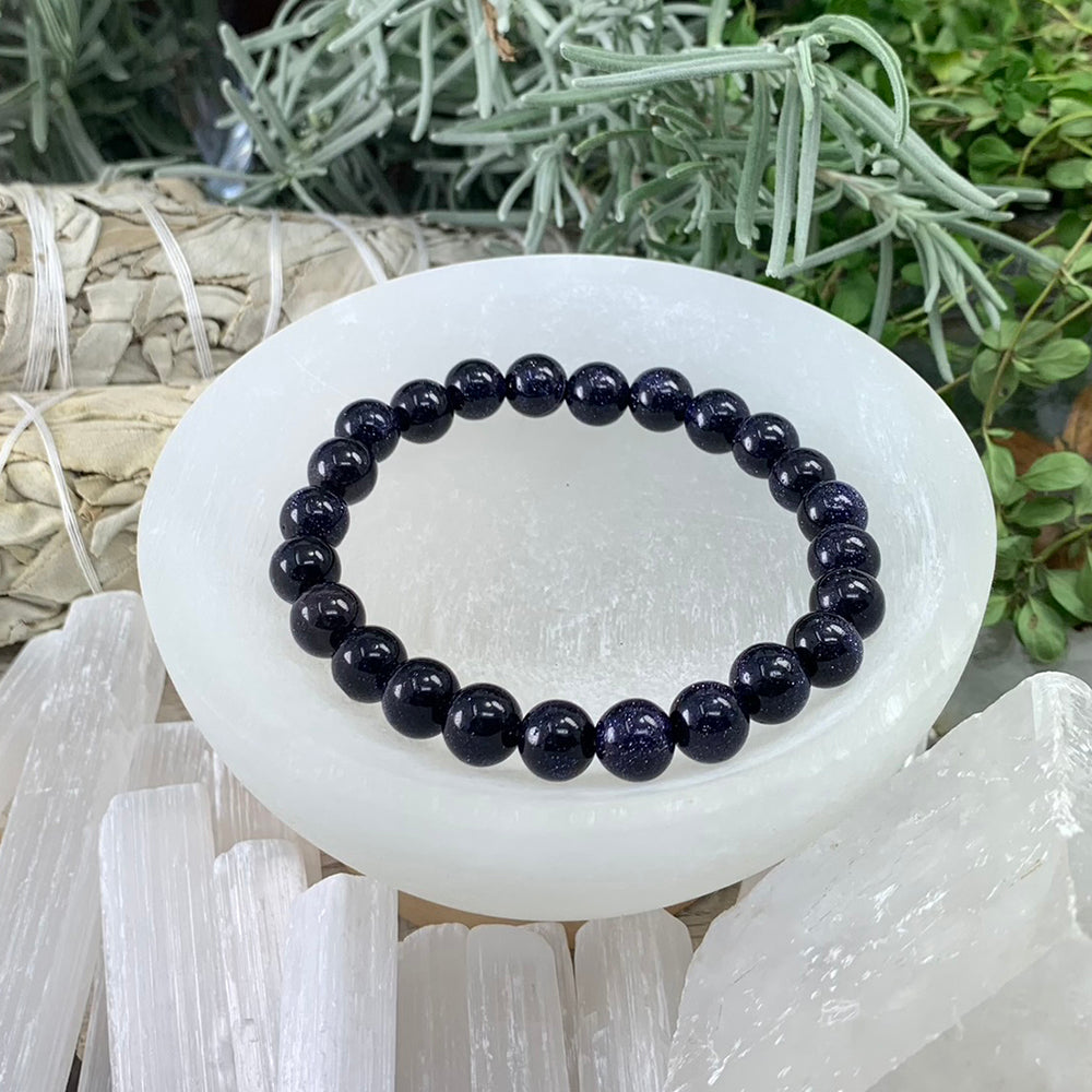 Mala Bracelet: Blue Sandstone