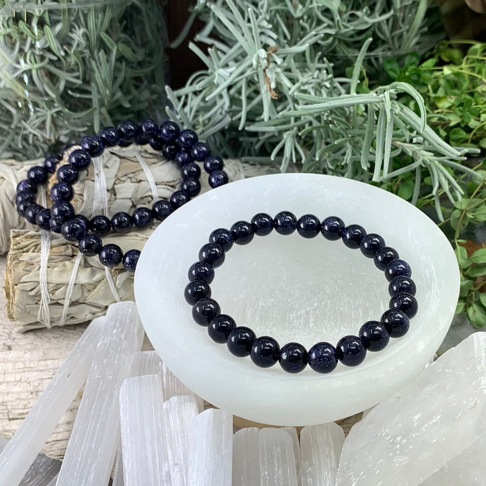 Mala Bracelet: Blue Sandstone