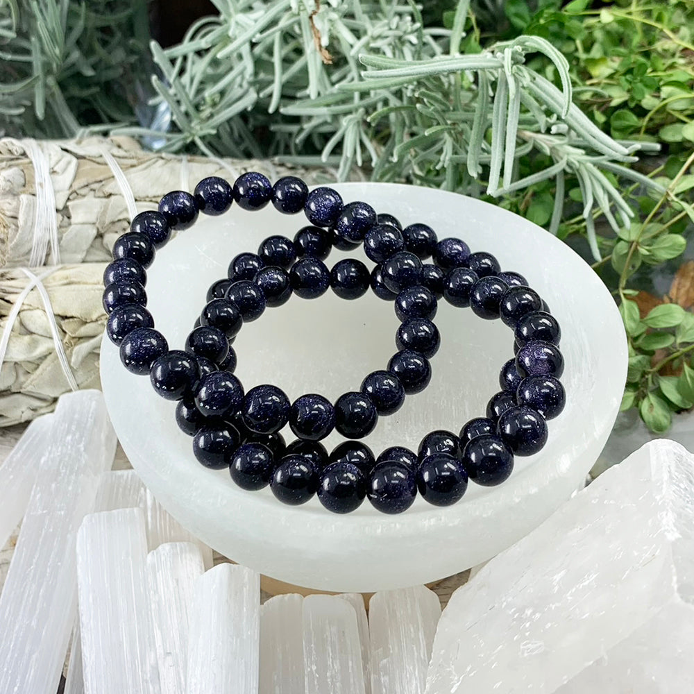 Mala Bracelet: Blue Sandstone