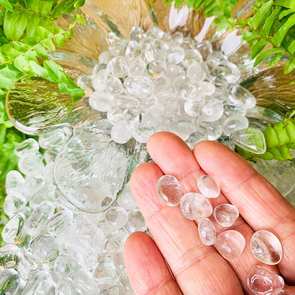 WORKING ON Clear Quartz Pebble Stones - tumbledstone