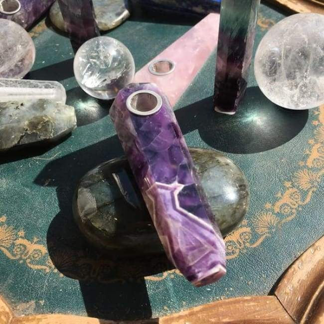 Obelisk Carved Pipe: Dream Amethyst