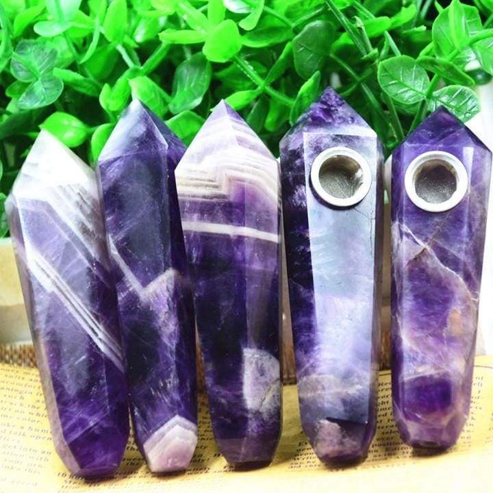 Obelisk Carved Pipe: Dream Amethyst