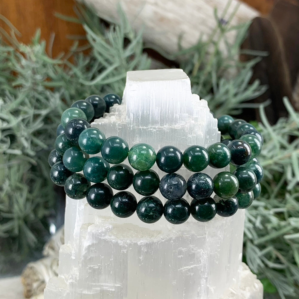 Mala Bracelet: Moss Agate