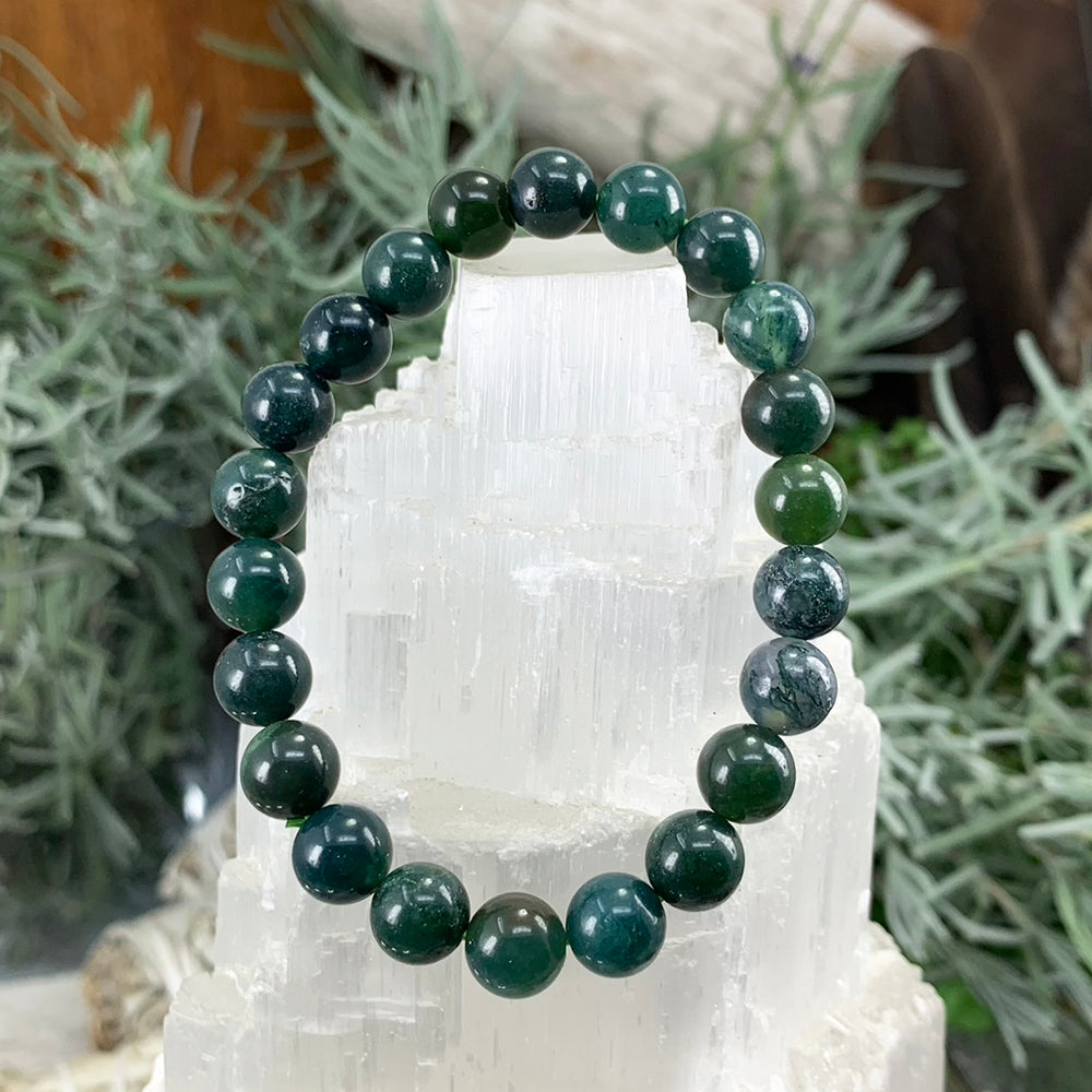 Mala Bracelet: Moss Agate