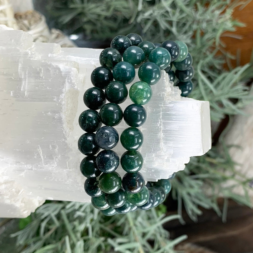 Mala Bracelet: Moss Agate