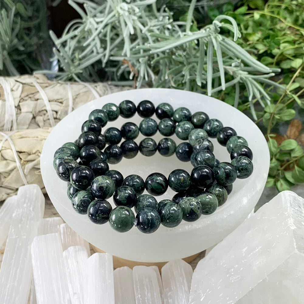 Mala Bracelet: Moss Agate