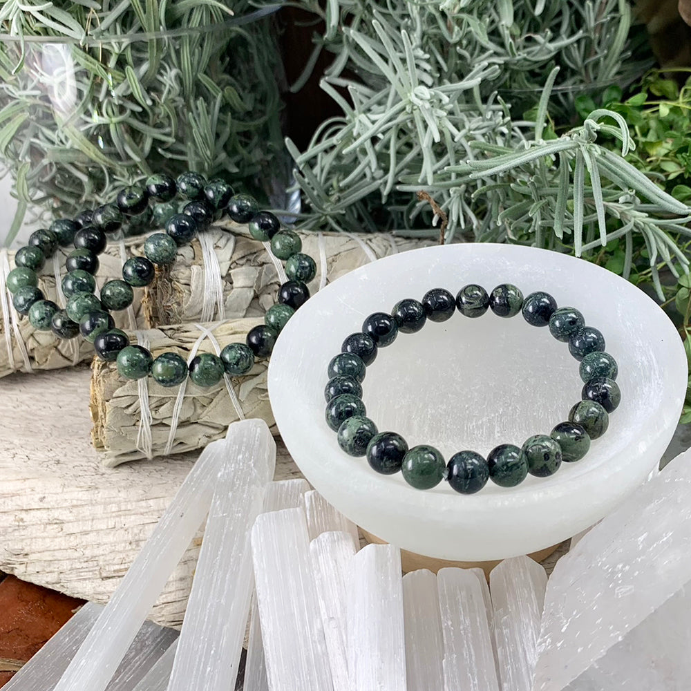 Mala Bracelet: Moss Agate