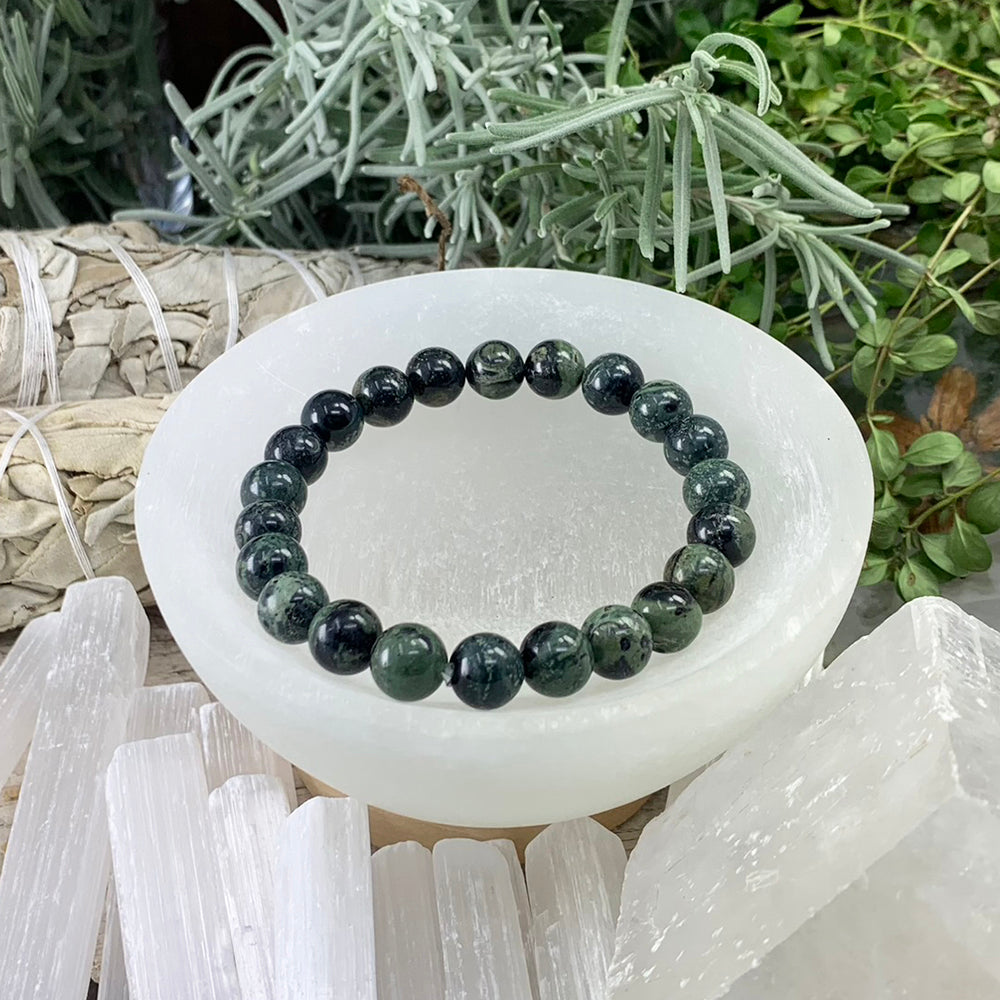 Mala Bracelet: Moss Agate