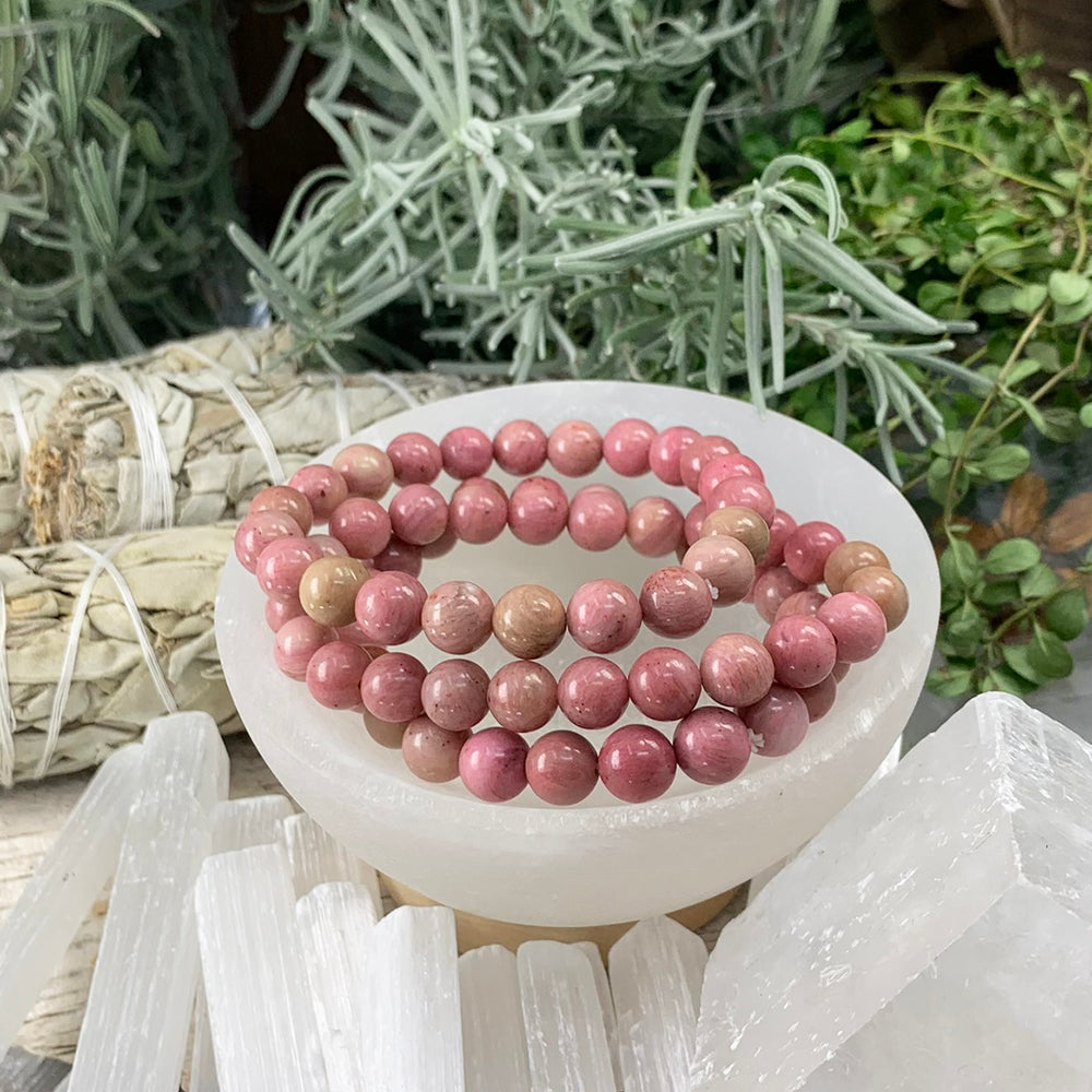 Mala Bracelet: Pink Rhodonite