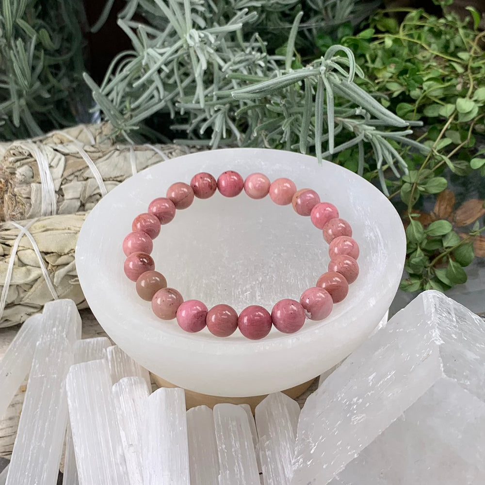 Mala Bracelet: Pink Rhodonite