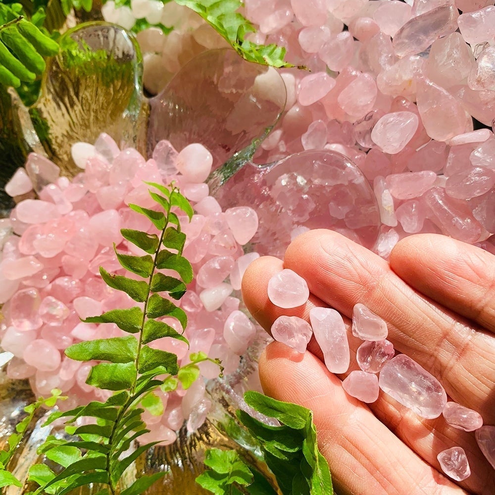 WORKING ON Rose Quartz Pebble Stones - tumbledstone