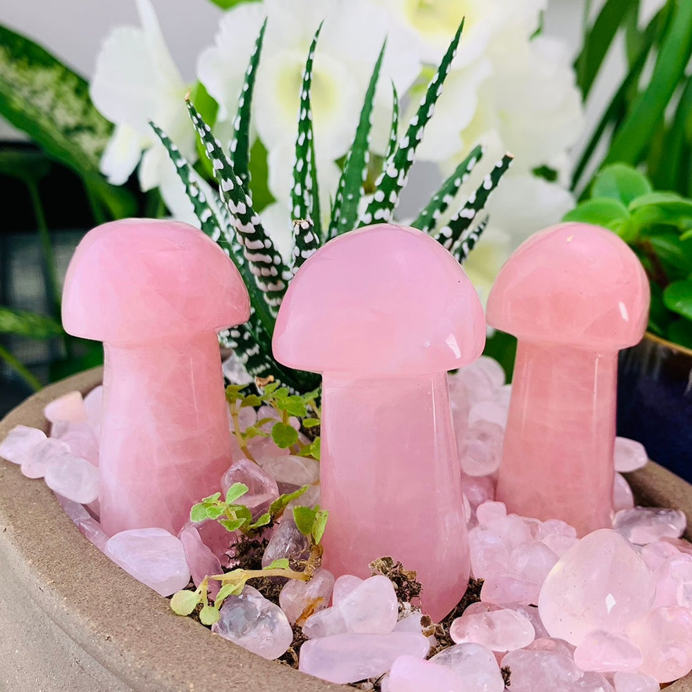 Rose Quartz Mushroom - mushroom