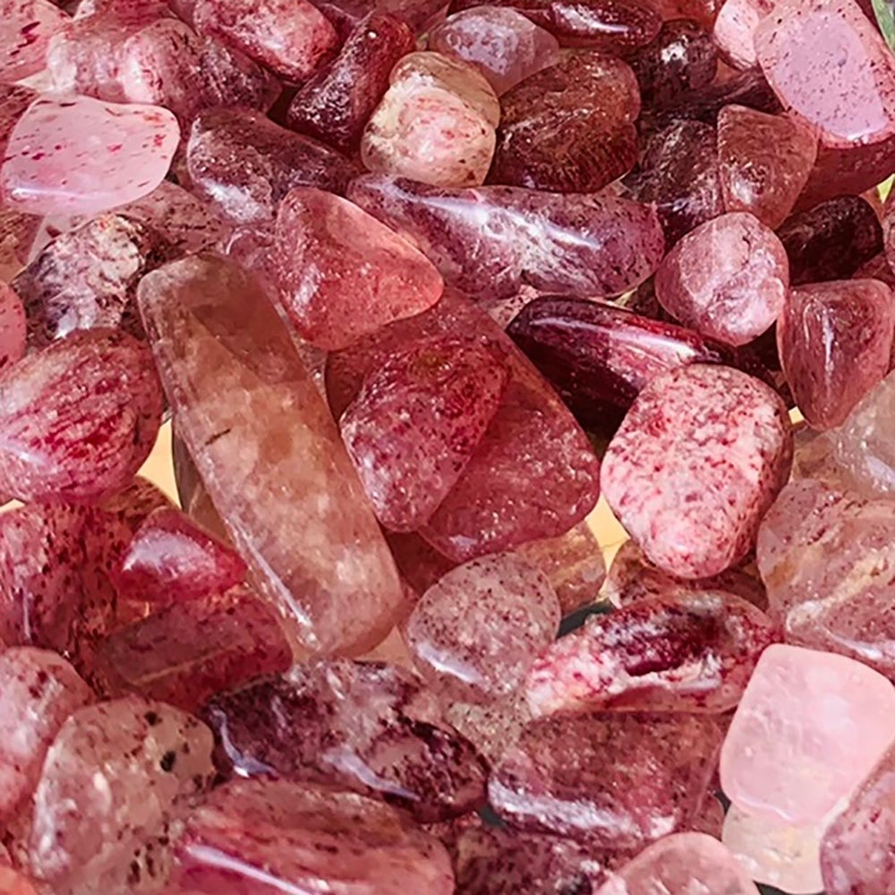 WORKING ON Name? Strawberry Quartz Pebble Stones - tumbledstone