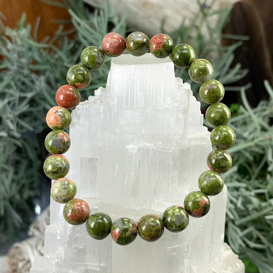 Mala Bracelet: Unakite