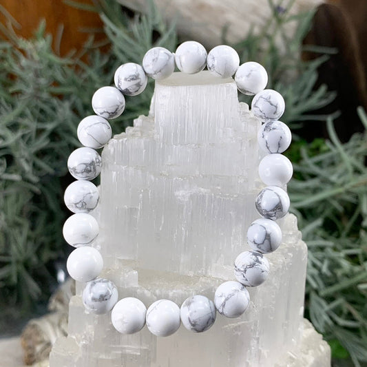 Mala Bracelet: White Howlite