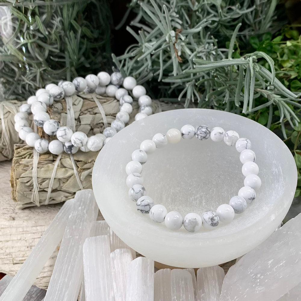 Mala Bracelet: White Howlite