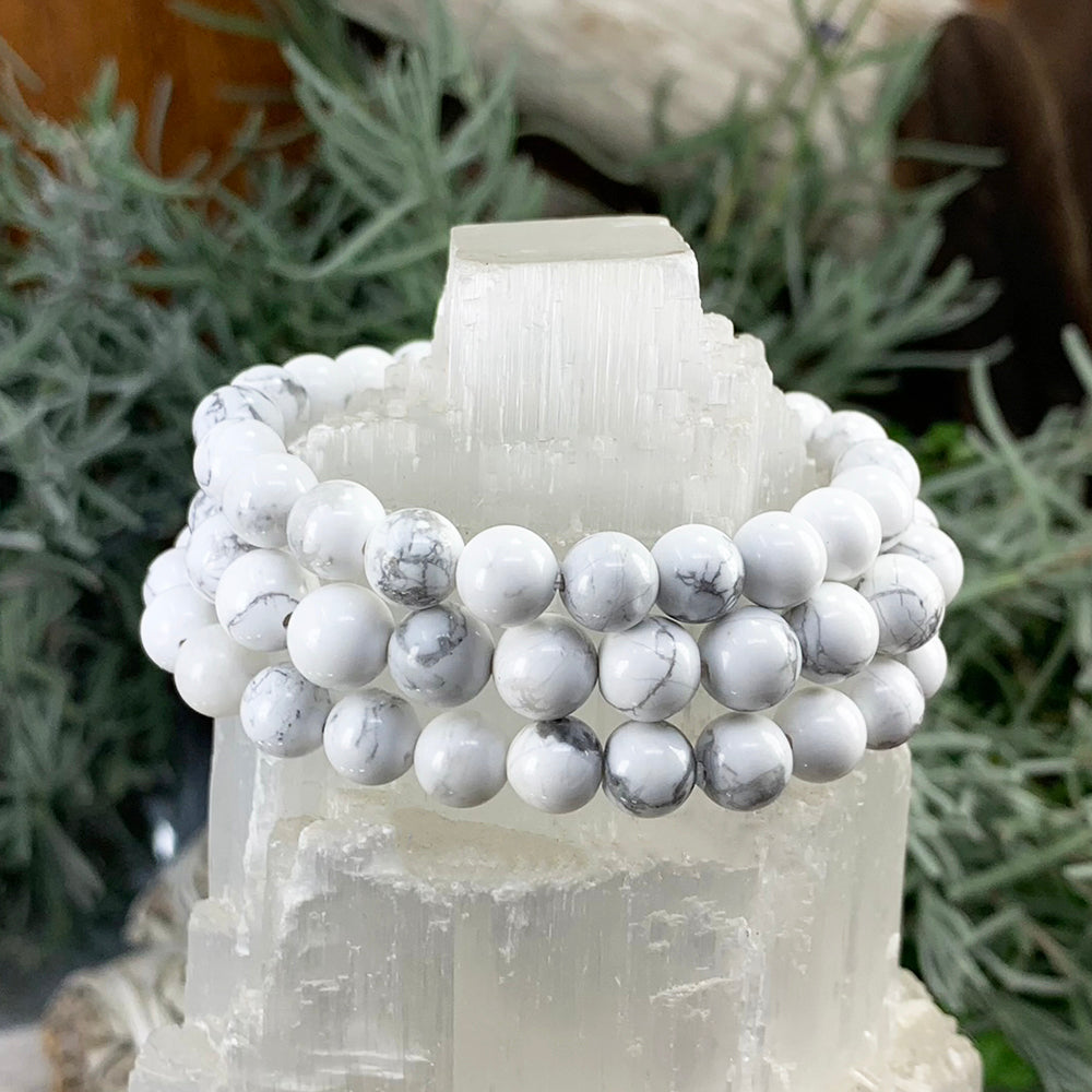 Mala Bracelet: White Howlite