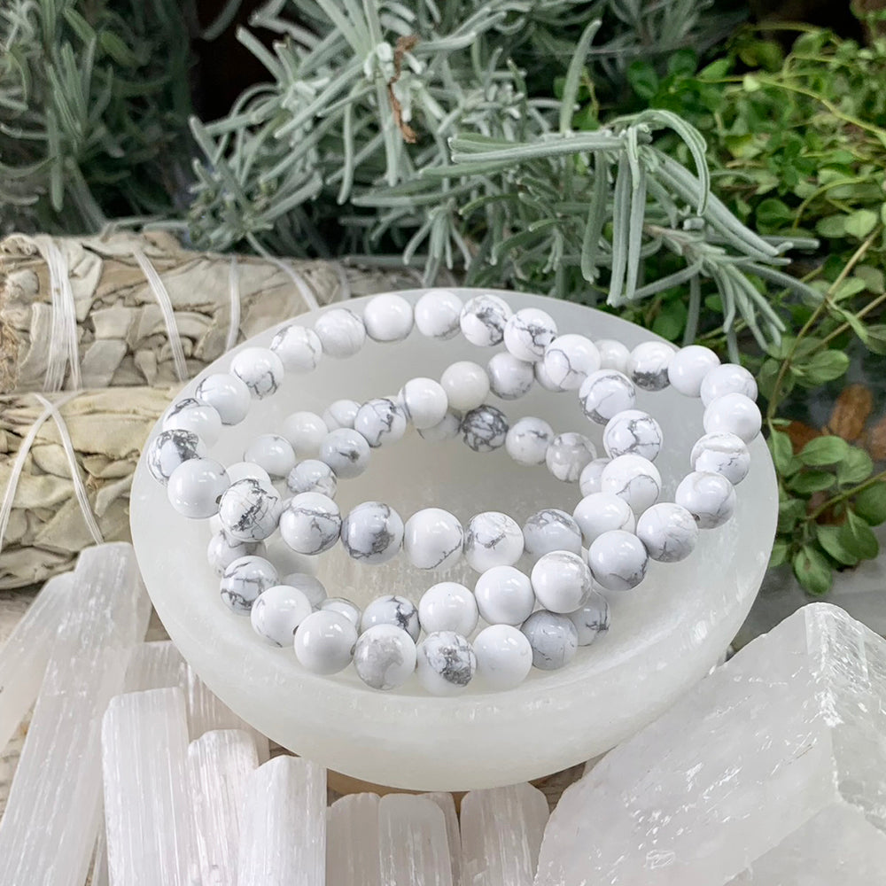 Mala Bracelet: White Howlite